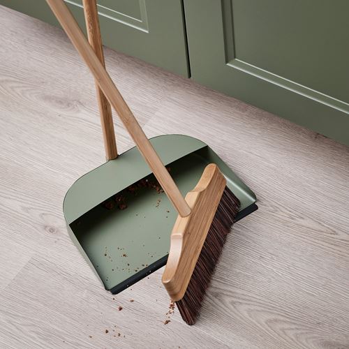 IKEA - VINDSIKT, dustpan/broom, bamboo/green