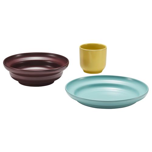 IKEA - SPJUTLILJA, set of serveware, mixed colours