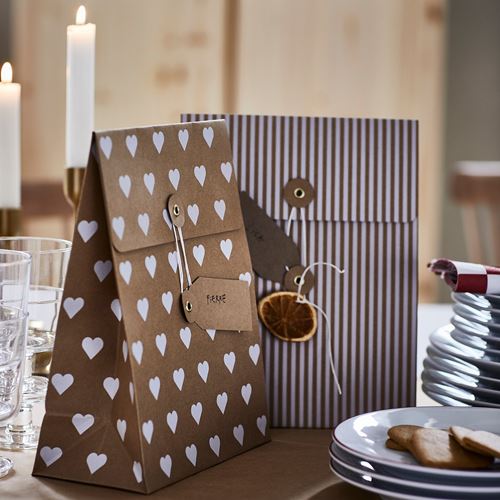 IKEA - VINTERFINT, gift wrap, brown, 20x26 cm