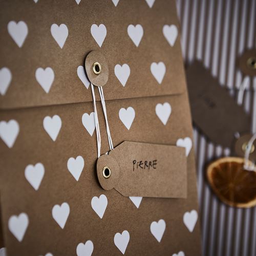 IKEA - VINTERFINT, gift wrap, brown, 20x26 cm