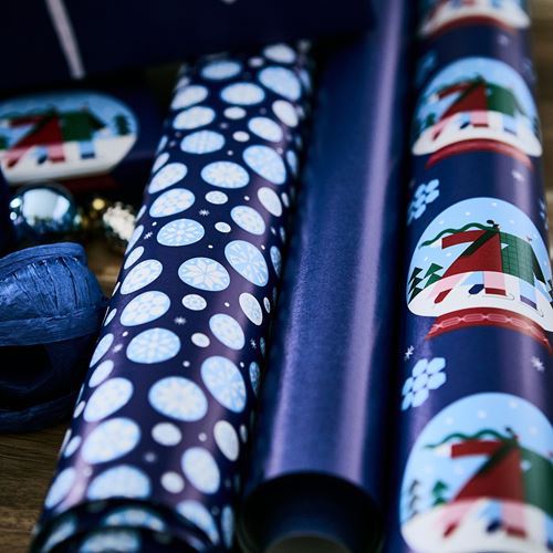 IKEA - VINTERFINT, gift wrap roll, blue, 3x0.7 m/2.10 m²