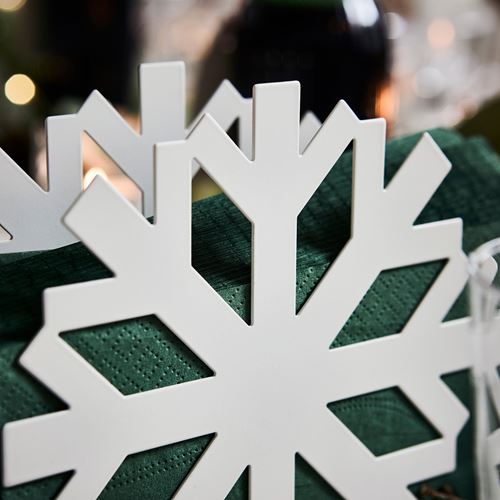 IKEA - VINTERFINT, peçetelik, kar tanesi-beyaz, 17x15 cm