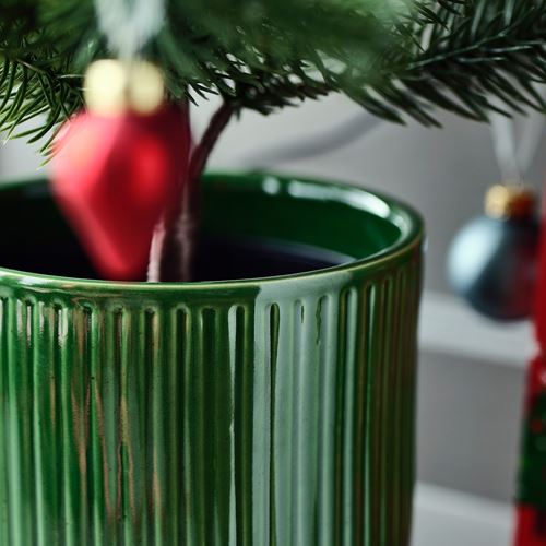 IKEA - VINTERFINT, stoneware plant pot, green, 15 cm