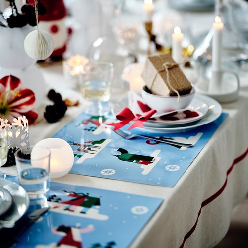 IKEA - VINTERFINT, place mat, winter-blue, 45x35 cm
