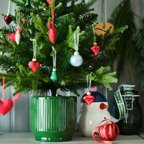 IKEA - VINTERFINT, stoneware plant pot, green, 15 cm