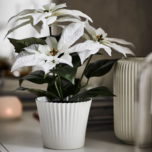 IKEA - VINTERFINT, çelik saksı, beyaz, 12 cm