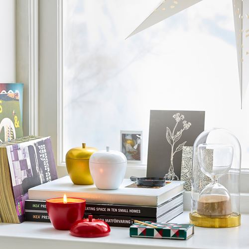 IKEA - VINTERFINT, metal kutuda kokulu mum, beyaz, 24 saat