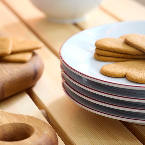 IKEA - VINTERFINT, tatlı tabağı, beyaz-kırmızı, 20 cm