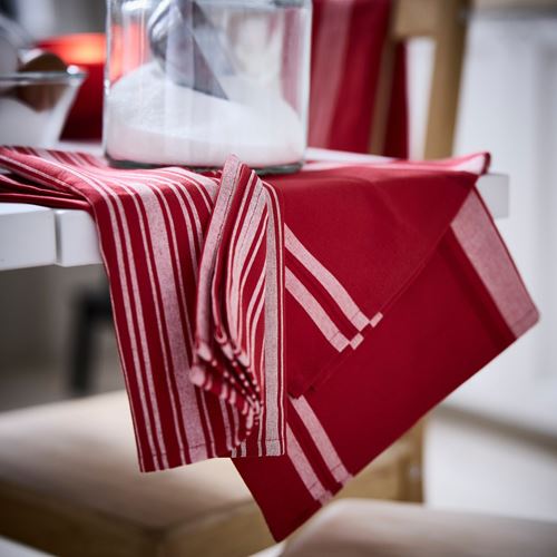 IKEA - VINTERFINT, kurulama bezi, karışık desenler-kırmızı/beyaz, 50x70 cm