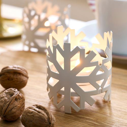 IKEA - VINTERFINT, tealight holder, white, 8 cm