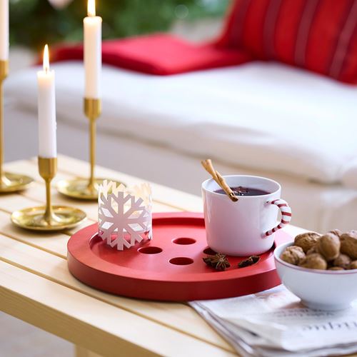 IKEA - VINTERFINT, round tray, button-red, 30 cm