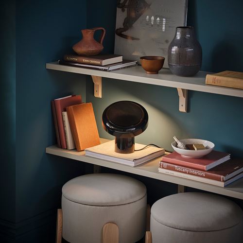 IKEA - BLOMPRAKT, bluetooth hoparlörlü lamba, siyah, 22 cm