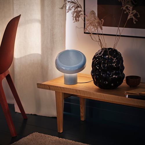 IKEA - BLOMPRAKT, bluetooth hoparlörlü lamba, açık mavi, 22 cm