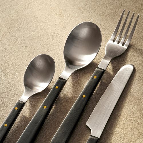 IKEA - DOFTSKÖLD, cutlery for 6 people, black