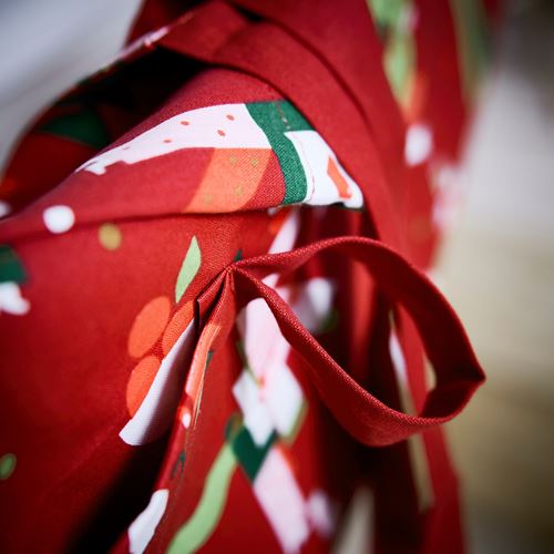 IKEA - VINTERFINT, apron for kitchen, Christmas pattern red, 85x89 cm