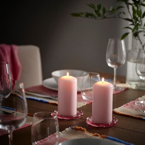 IKEA - DAGLIGEN, block candle, light pink, 14 cm 40 hr