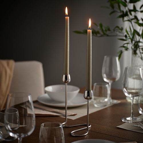 IKEA - KLOKHET, chandelier candle, grey/beige, 5.5 hr