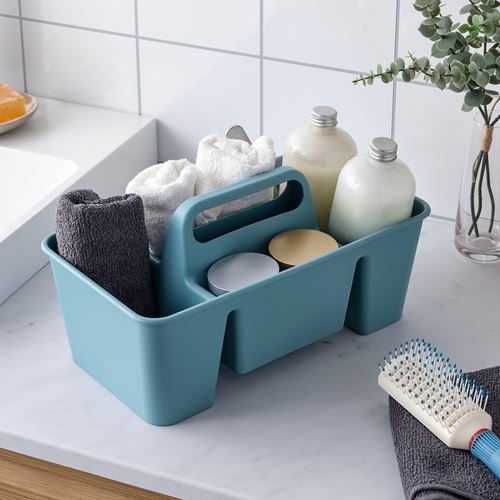 IKEA - STACKSTOD, masaüstü düzenleyici, gri-mavi, 32x18x16 cm