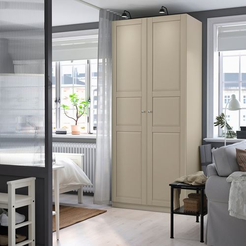 IKEA - PAX/TYSSEDAL, PAX gardırop, gri-bej, 100x60x236 cm