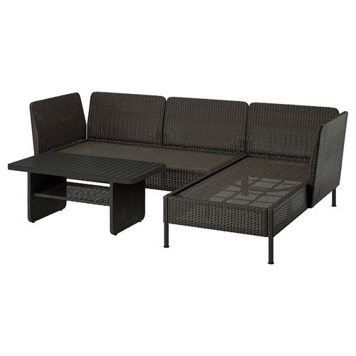 IKEA - VITTSKAR, garden corner seating group, dark grey