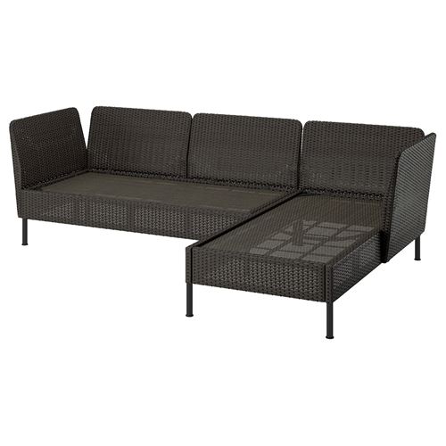 3-seat garden sofa with chaise longue