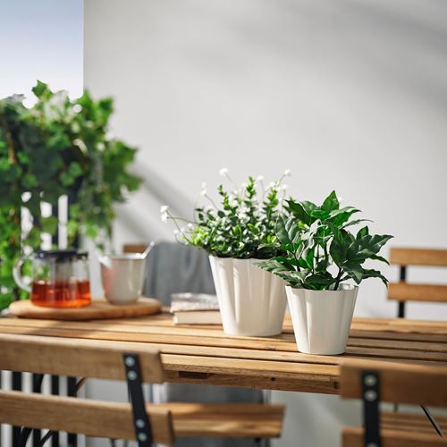 IKEA - KVASTSPIREA, çelik saksı, kırık beyaz, 9 cm