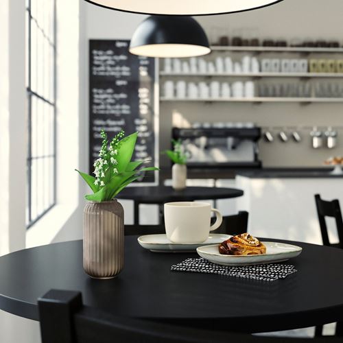 IKEA - STILREN, stoneware plant vase, dark grey/beige, 12 cm