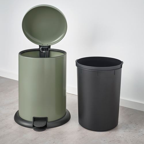 IKEA - GANGSKYFFEL, waste bin, grey-green, 18 l