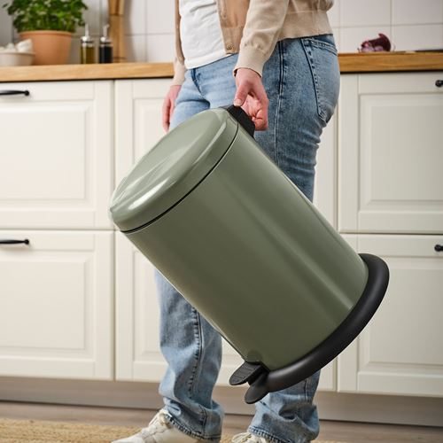 IKEA - GANGSKYFFEL, waste bin, grey-green, 18 l