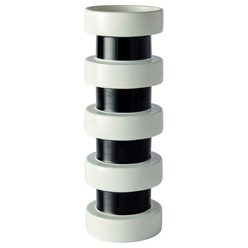 IKEA - KONSTRUNDA, vase, black-white, 29 cm