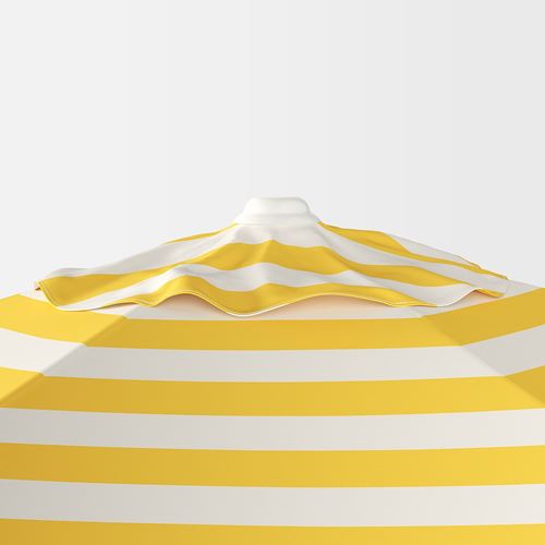 IKEA - HÖGÖN, parasol, off-white/bright yellow, 270 cm
