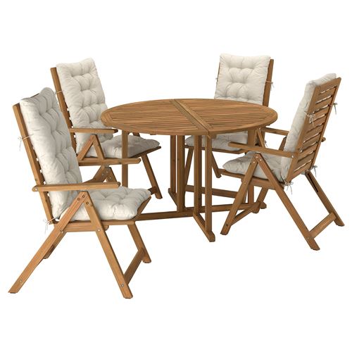 IKEA - NAMMARÖ, yemek masası ve ayarlanabilir sandalye seti, açık kahverengi, 130 cm