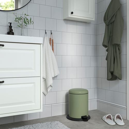 IKEA - GANGSKYFFEL, çöp kutusu, gri-yeşil, 9 lt