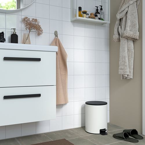 IKEA - TURRIDNING, waste bin, white/anthracite, 9 l