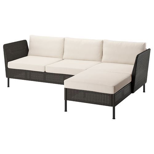 3-seat garden sofa with chaise longue