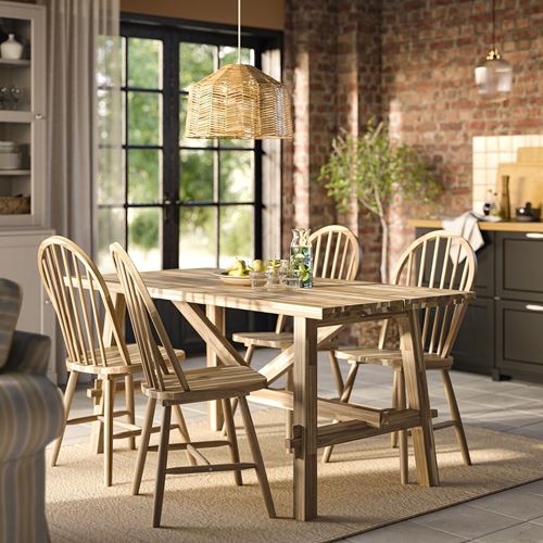 IKEA - SKOGSTA, yemek masası takımı, akasya, 4 sandalyeli