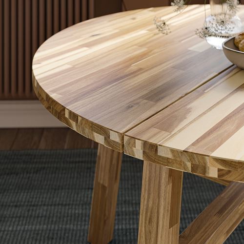 IKEA - SKOGSTA/RAMSNAS, mutfak masası takımı, akasya-Vissle koyu gri, 4 sandalyeli