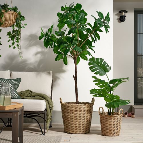 IKEA - FLODBJÖRK, plastic plant pot, brown, 41 cm