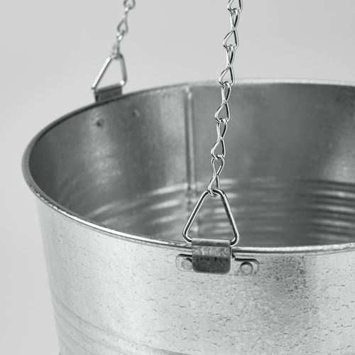 IKEA - KORKGRAN, asma saksı, galvanizli, 27 cm