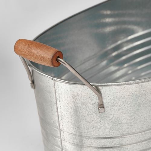 IKEA - KORKGRAN, çelik saksı, galvanizli, 27x58 cm
