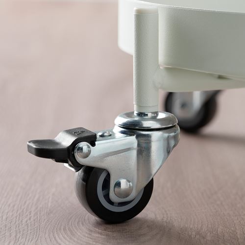 IKEA - OLIVBLAD, tekerlekli saksı altı, kırık beyaz, 32 cm