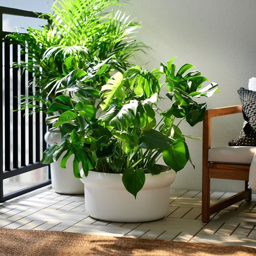 IKEA - MABARSBUSKE, steel plant pot, off white, 44 cm