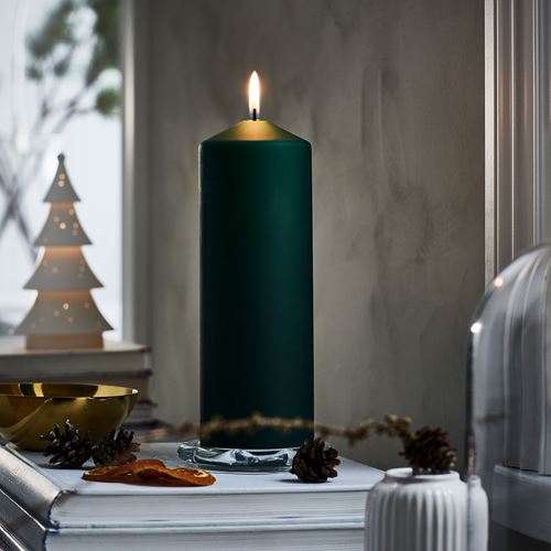 IKEA - FENOMEN, blok mum, yeşil, 90 saat