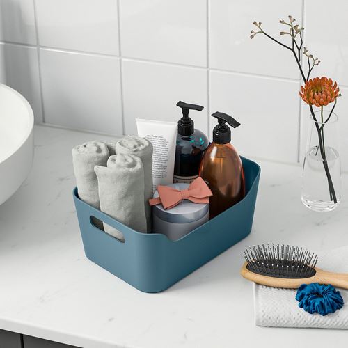 IKEA - UPPDATERA, box, grey/blue, 24x17 cm