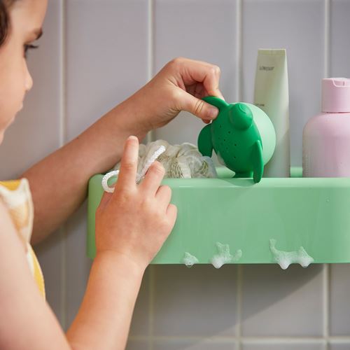 IKEA - HUMLESJÖN, basket with suction cup, light green, 26x13x7 cm