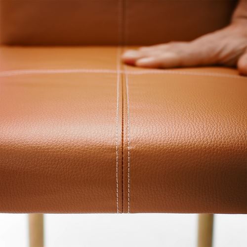 IKEA - TONSTAD, upholstered wooden chair, Bomstad gold brown-oak effect