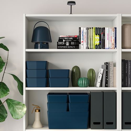 IKEA - KUGGIS, box, blue/black, 18x26x8 cm