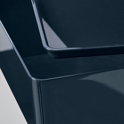 IKEA - KUGGIS, kapaklı kutu, mavi-siyah, 18x26x8 cm