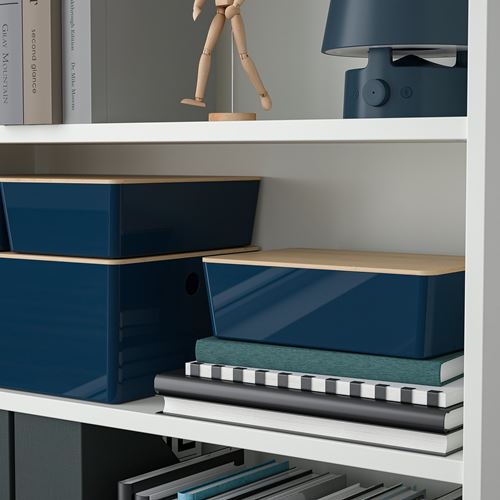 IKEA - KUGGIS, box, blue/black, 18x26x8 cm