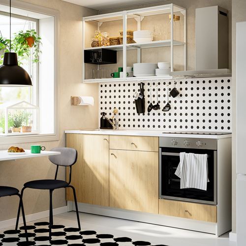 IKEA - KNOXHULT/ENHET, kitchen storage combination, oak effect, 180x61x220 cm